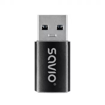 Savio AK-81 Προσαρμογέας καλωδίου βίντεο USB Type-C USB Type-A Μαύρο