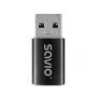 Savio AK-81 Προσαρμογέας καλωδίου βίντεο USB Type-C USB Type-A Μαύρο