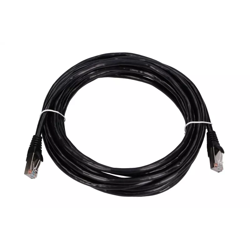 Καλώδιο patch LAN Extralink Cat5e FTP 5 m, συνεστραμμένου χαλκού, RJ-45–RJ-45, μαύρο