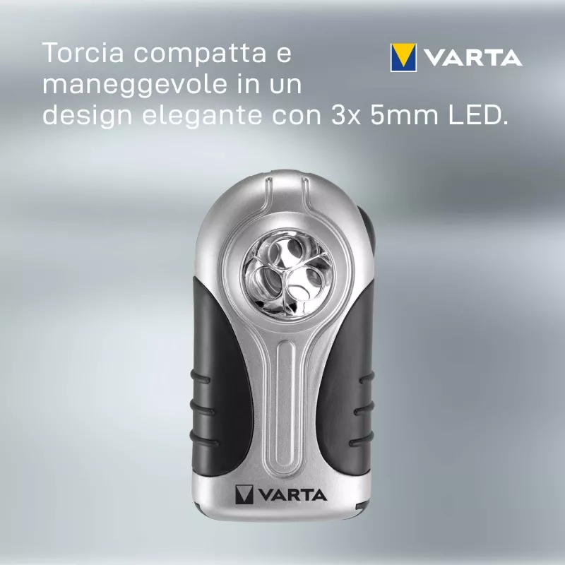 Φακός χειρός Varta 16647 Μαύρο Ασημί