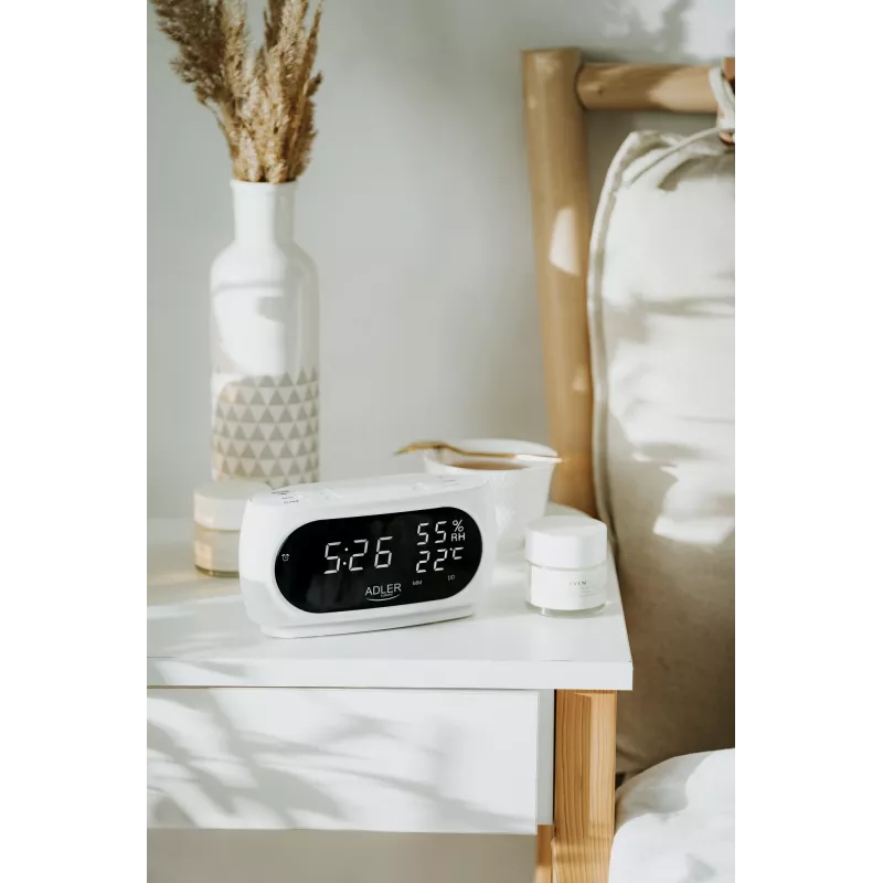 Adler AD 1186W Ξυπνητήρι ψηφιακό ξυπνητήρι Μαύρο, Λευκό