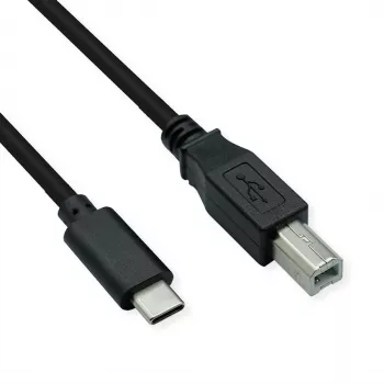 ROLINE Καλώδιο USB 2.0 Type-C, C - B, ST/ST, μαύρο, 3 m (11.02.8337)