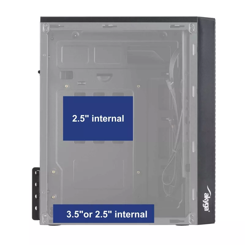 Akyga AK35BK Κουτί PC Micro-ATX, Micro ATX / Flex ATX / Mini ITX, 2x USB 2.0, χωρίς τροφοδοτικό, μαύρο
