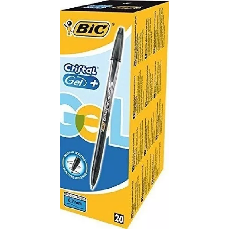 BIC στυλό gel CRISTALGEL 0,7 mm, μαύρο, 1 τεμάχιο 721286