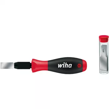 Wiha 26920 σετ καθολικής ξύστρας SoftFinish, 12 τεμ., λεπίδα 13 mm, περιλαμβάνει 10 ανταλλακτικές λεπίδες, μαύρο/κόκκινο