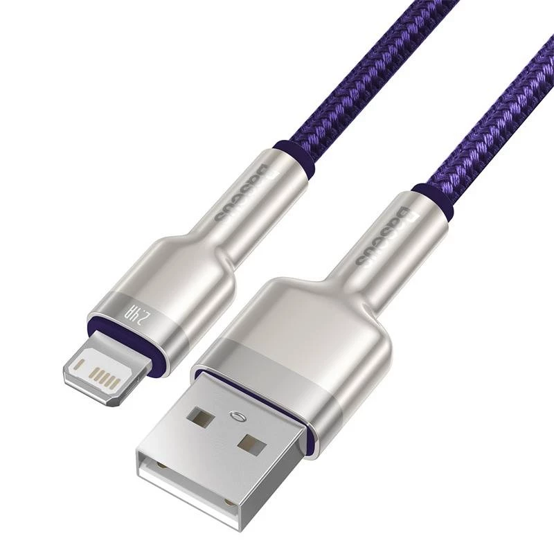 Καλώδιο USB-A σε Lightning Baseus 1 m — καλώδιο δεδομένων USB, μωβ