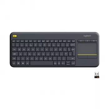 Logitech Wireless Touch Keyboard K400 Plus - πληκτρολόγιο - ασύρματο - 2.4 GHz - ελβετικό - μαύρο