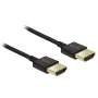 DeLOCK Slim Premium - Καλώδιο βίντεο/ήχου/δικτύου - 36 AWG - HDMI, 19-pin (M) - HDMI, 19-pin (M) - 1,0 m - Τριπλή θωράκιση - Μαύρο (84771)