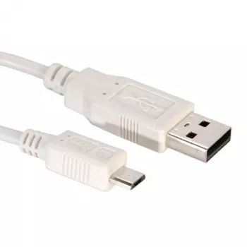 Value Καλώδιο USB USB 2.0 USB-A αρσενικό, USB Micro-B αρσενικό 3,00 m λευκό θωρακισμένο 11.99.8755