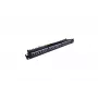 Patch Panel 19 ιντσών 24 θυρών, CAT6, S/FTP, 1U, διαχείριση καλωδίων, μαύρο (πλήρες)