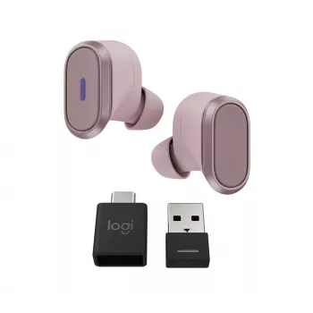 Logitech Zone True Wireless, Ακουστικά in-ear, ANC, Rosé, ροζ, In-Ear, Bluetooth, 985-001090