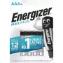 Μπαταρία μίας χρήσης Energizer MAXPLUS AAA συσκευασία 4 τεμ., αλκαλική, 1,5 V, θερμοκρασία λειτουργίας -18–55 °C