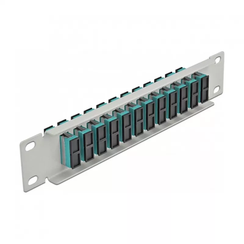 Patchpanel LWL DeLOCK 10 ιντσών 12 Port SC Duplex aqua 1U γκρι