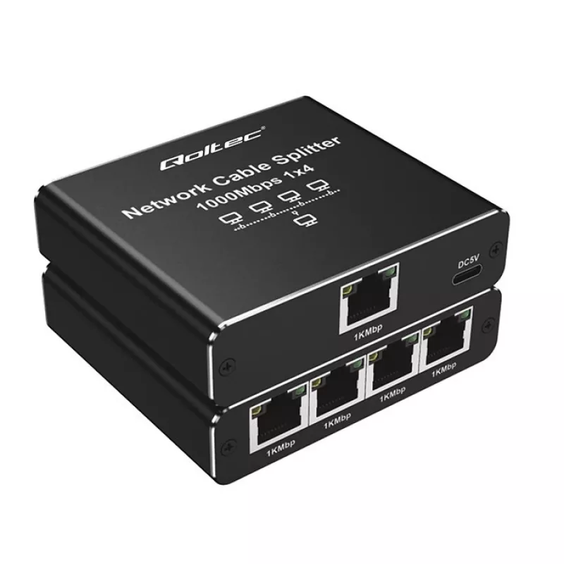 Ethernet Mini Switch QOLTEC 52293 1x4 RJ45, unmanaged διαχωριστής δικτύου 1-in 4-out