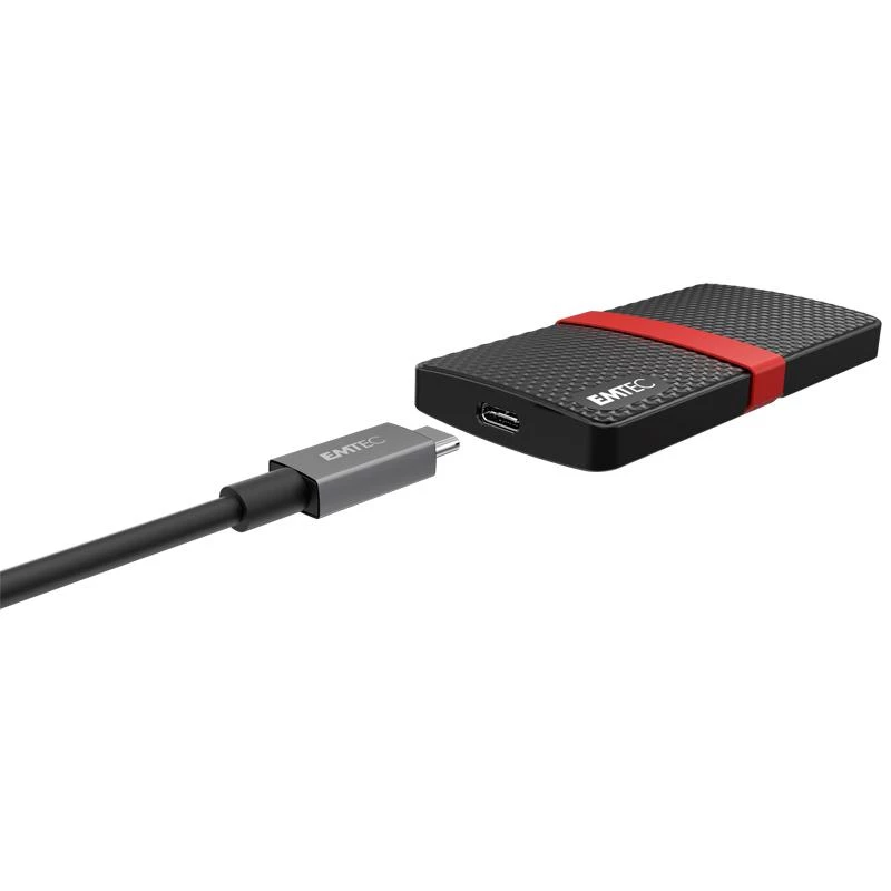 SSD Emtec 256GB USB Type-C 3.2 Gen 1 μαύρο κόκκινο X200