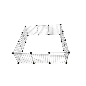 Κλουβί σκύλου C&C Modular 145×75×37 cm – κλουβί εσωτερικού/εξωτερικού χώρου, αρθρωτή κατασκευή πλακών, μαύρο