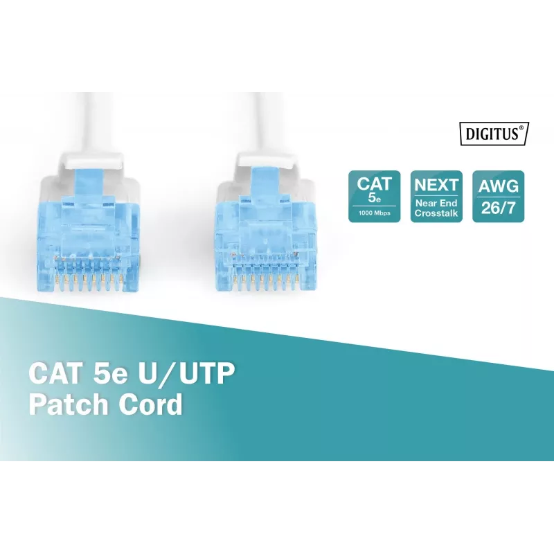 Καλώδιο δικτύου Digitus CAT 5e U/UTP RJ-45 2m λευκό