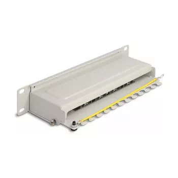 DeLOCK 10 ιντσών patch panel 8 port Cat.6A 1U γκρι