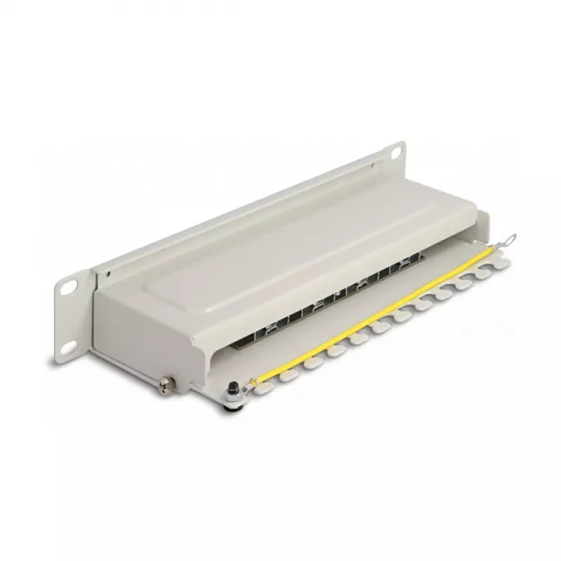 DeLOCK 10 ιντσών patch panel 8 port Cat.6A 1U γκρι