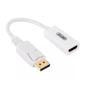 UNITEK Y-6332 αντάπτορας DisplayPort σε HDMI 4K, αρσενικό/θηλυκό, 0,2 m, λευκός