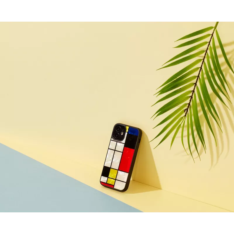 Θήκη προστασίας iKins για Apple iPhone 12 mini – μαύρο σχέδιο Mondrian