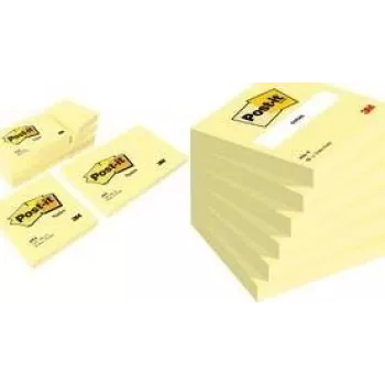 Post-It Notes κίτρινο συσκευασία 6 τεμ. αυτοκόλλητες ετικέτες τετράγωνες 76x76mm 3M