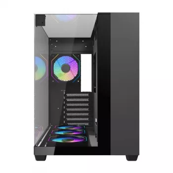 Κουτί υπολογιστή Darkflash TH285 (μαύρο) + 4 ανεμιστήρες