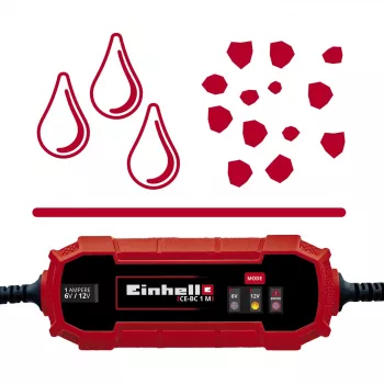 Φορτιστής μπαταρίας Einhell CE-BC 1 M 6/12 V κόκκινο
