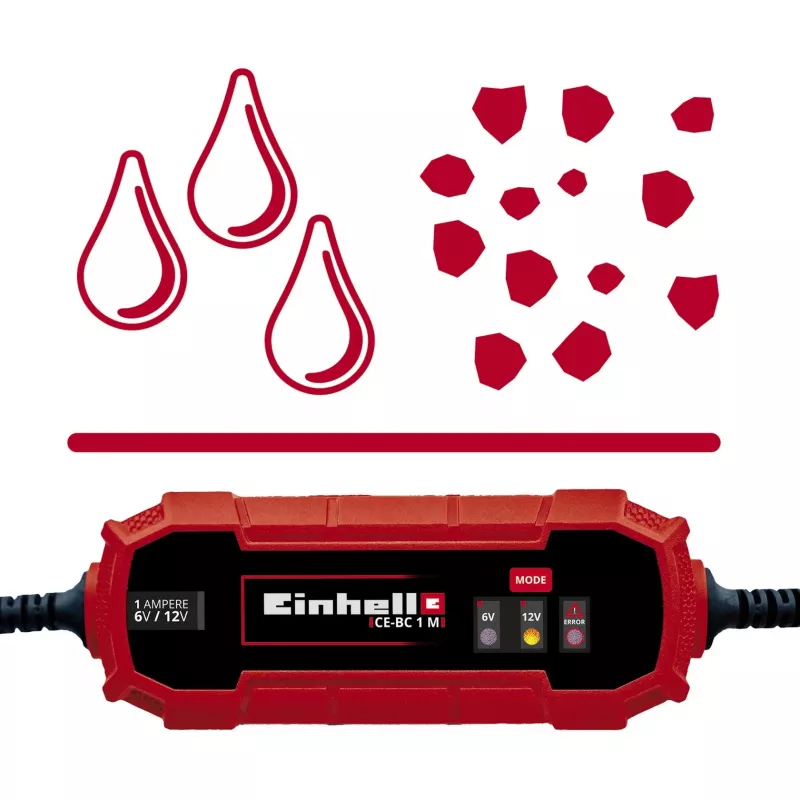 Φορτιστής μπαταρίας Einhell CE-BC 1 M 6/12 V κόκκινο