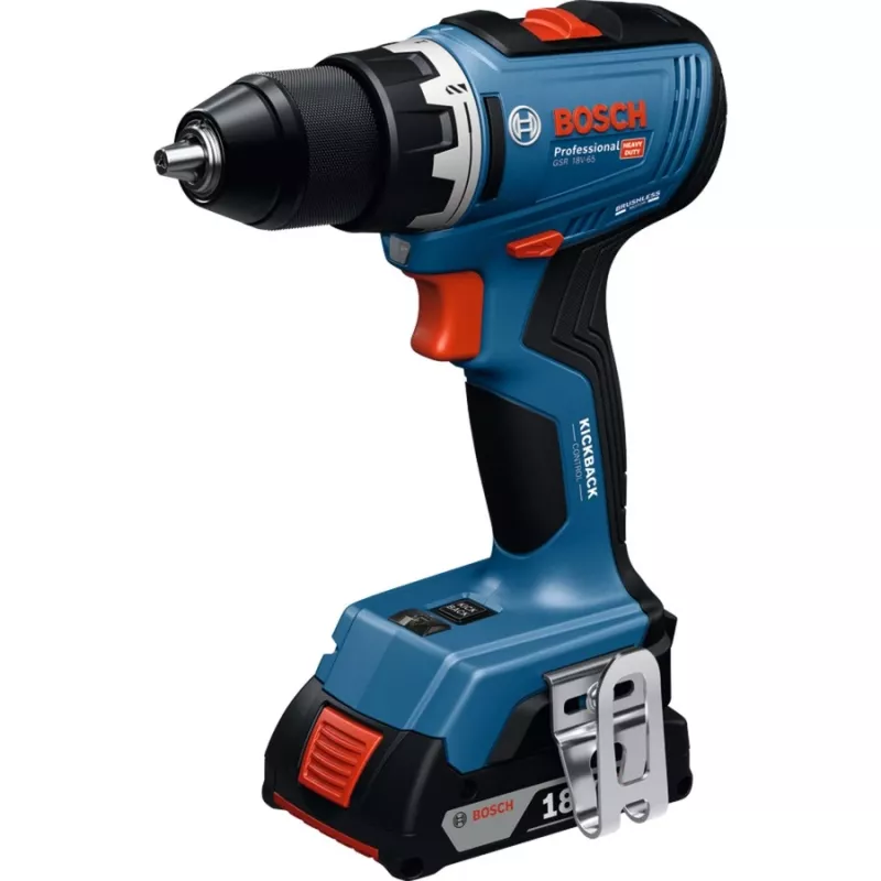 Δραπανοκατσάβιδο μπαταρίας Bosch GSR 18V-65 με 2x 4.0Ah μπαταρίες