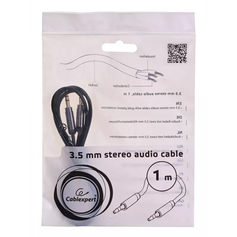 Gembird CCAP-444-1M Καλώδιο ήχου 3,5mm μαύρο (CCAP-444-1M)