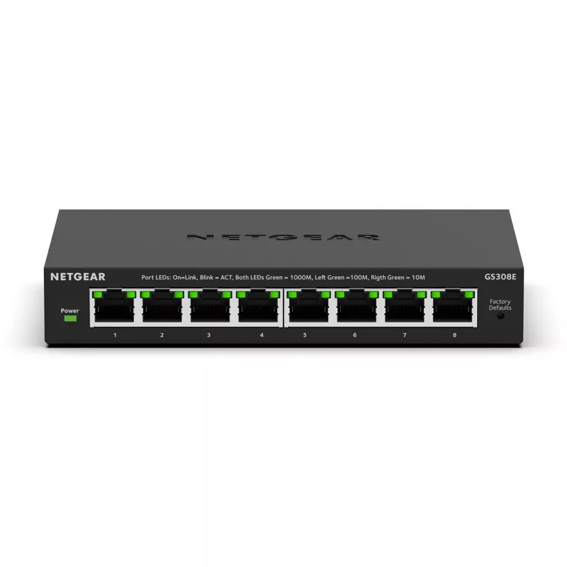 NETGEAR GS308E Managed L2/L3 Gigabit Ethernet (10/100/1000) Μαύρο