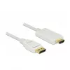 Προσαρμογέας καλωδίου βίντεο DeLOCK 83817 1 m DisplayPort HDMI λευκό