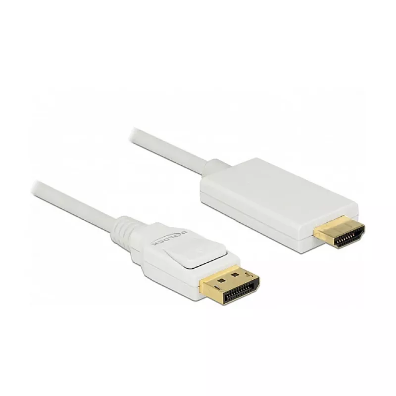 Προσαρμογέας καλωδίου βίντεο DeLOCK 83817 1 m DisplayPort HDMI λευκό