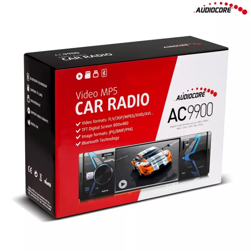 Audiocore AC9900 MP5 AVI DivX Μονάδα Bluetooth ανοιχτής ακρόασης + τηλεχειριστήριο