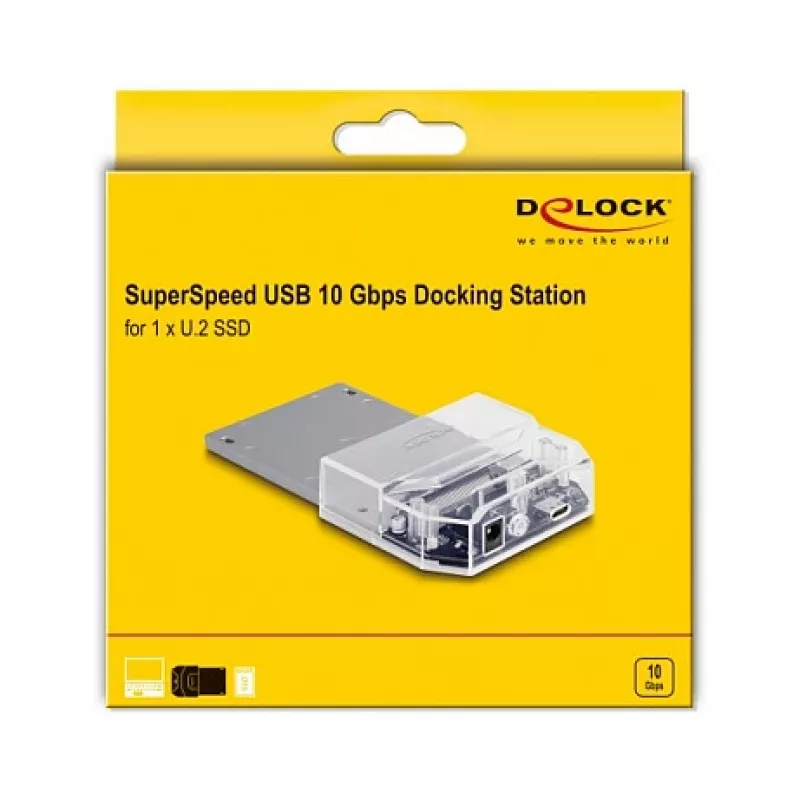 Σταθμός σύνδεσης DeLOCK USB Type-C για 1 x U.2 SSD μαύρο