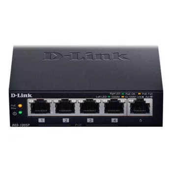 D-Link DGS-1005P/E Διακόπτης δικτύου Unmanaged Gigabit Ethernet (10/100/1000) Power over Ethernet (PoE) Μαύρο