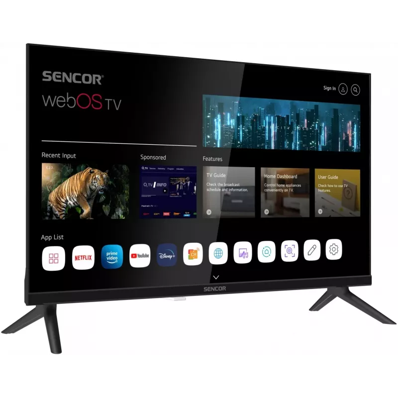 Τηλεόραση LED Smart Display 24 ιντσών SENCOR SLE 24S830MB — ανάλυση HD, ενεργειακή κλάση E