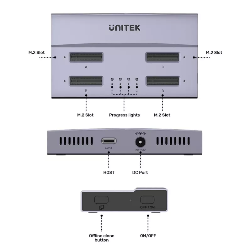 Σταθμός σύνδεσης USB4 4-θέσιος M.2 SSD