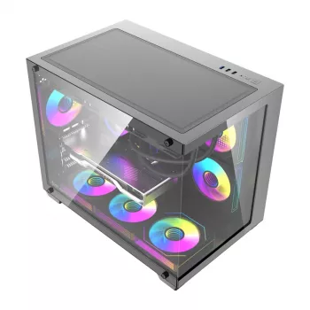 Κουτί υπολογιστή DarkFlash B275 PRO (μαύρο) με 6 προεγκατεστημένους ανεμιστήρες