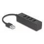 USB Hub DeLOCK 64334 Type-A 480 Mbit/s Μαύρο