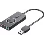 Vention CDRBF εξωτερική κάρτα ήχου USB 2.0, υποδοχή jack, ρύθμιση έντασης, 48 kHz, 1 m