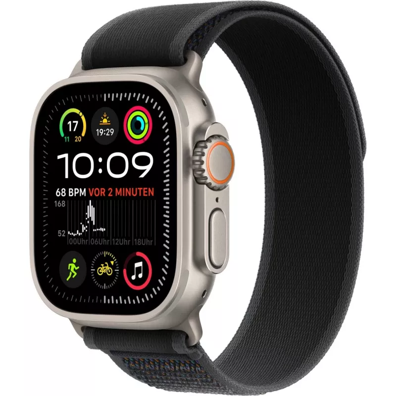 Band Apple 49mm Μαύρο Trail Loop M/L Natural Titanium Finish