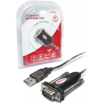 UNITEK Y-105 σειριακό καλώδιο μαύρο 1,5 m USB Type-A DB-9