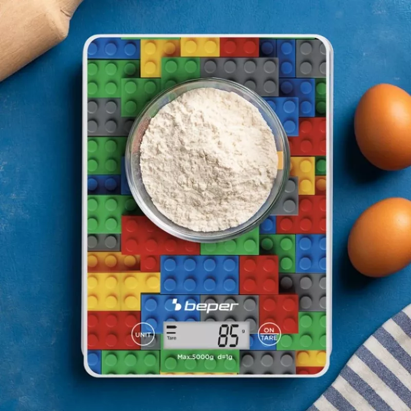 Ζυγαριά κουζίνας Beper P102BIL005 – ψηφιακή, 5 kg, 1 g, πολύχρωμες πέτρες