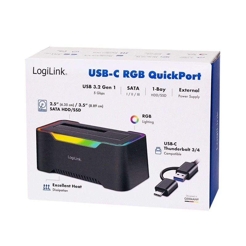 LogiLink Σταθμός σύνδεσης HDD LogiLink Quickport USB 3.2 1-Θύρα για 2,5/3,5 SATA (QP0035)