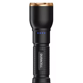 Φακός Duracell DF2500R — μαύρος, επαναφορτιζόμενος φακός χειρός