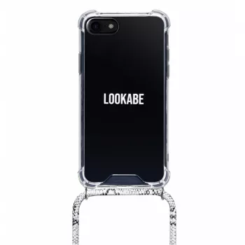 Θήκη με λουρί λαιμού Lookabe Snake Edition για iPhone 7/8 Plus – ασημί, φορητή θήκη smartphone