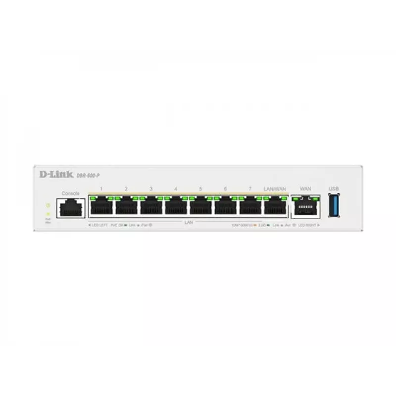 D-Link DBR-600-P/B επαγγελματικός router PoE, Ethernet WAN, 2,5 Gigabit Ethernet, λευκό