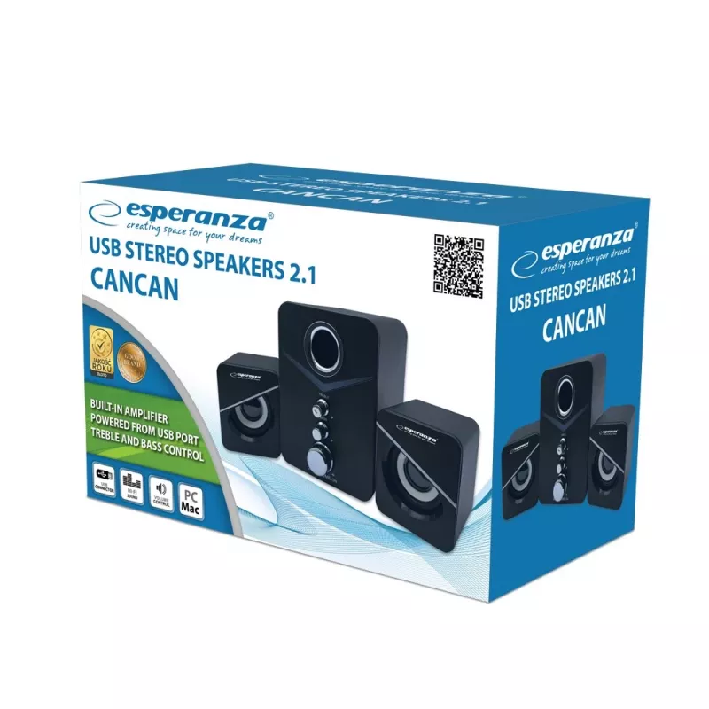 Esperanza EP153 σετ ηχείων USB 2.1 6 W Μαύρο